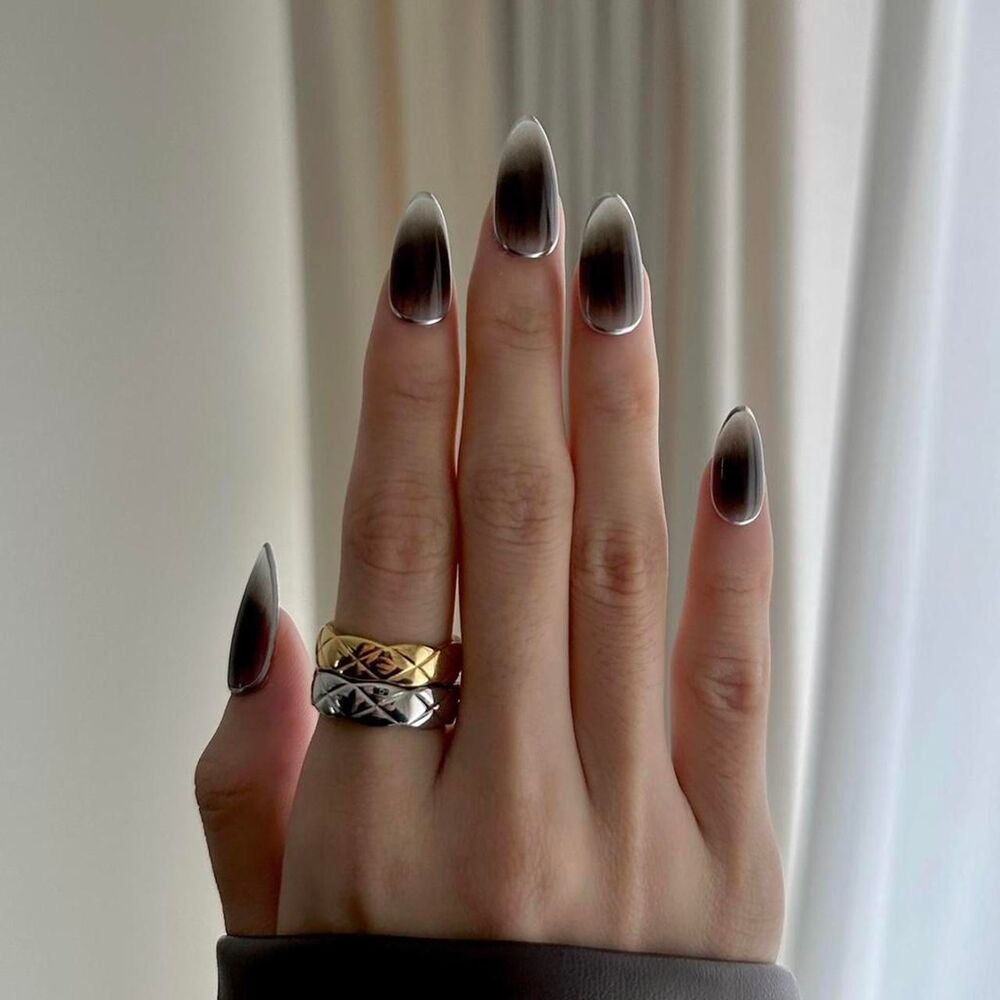 Glamade Smokey Brown Grey Press On Nails